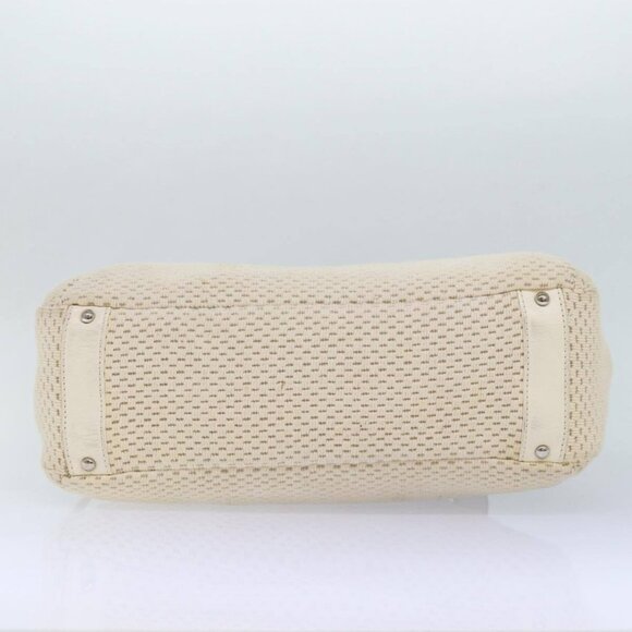 CHANEL Hand Bag Canvas Leather Beige CC Auth - Picture 13 of 16